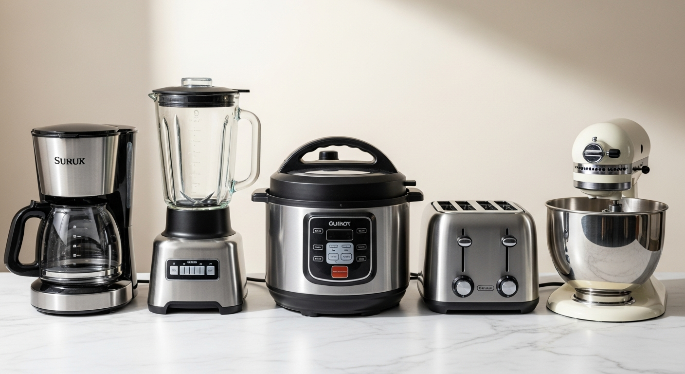 the five must-have small kitchen appliances labeled