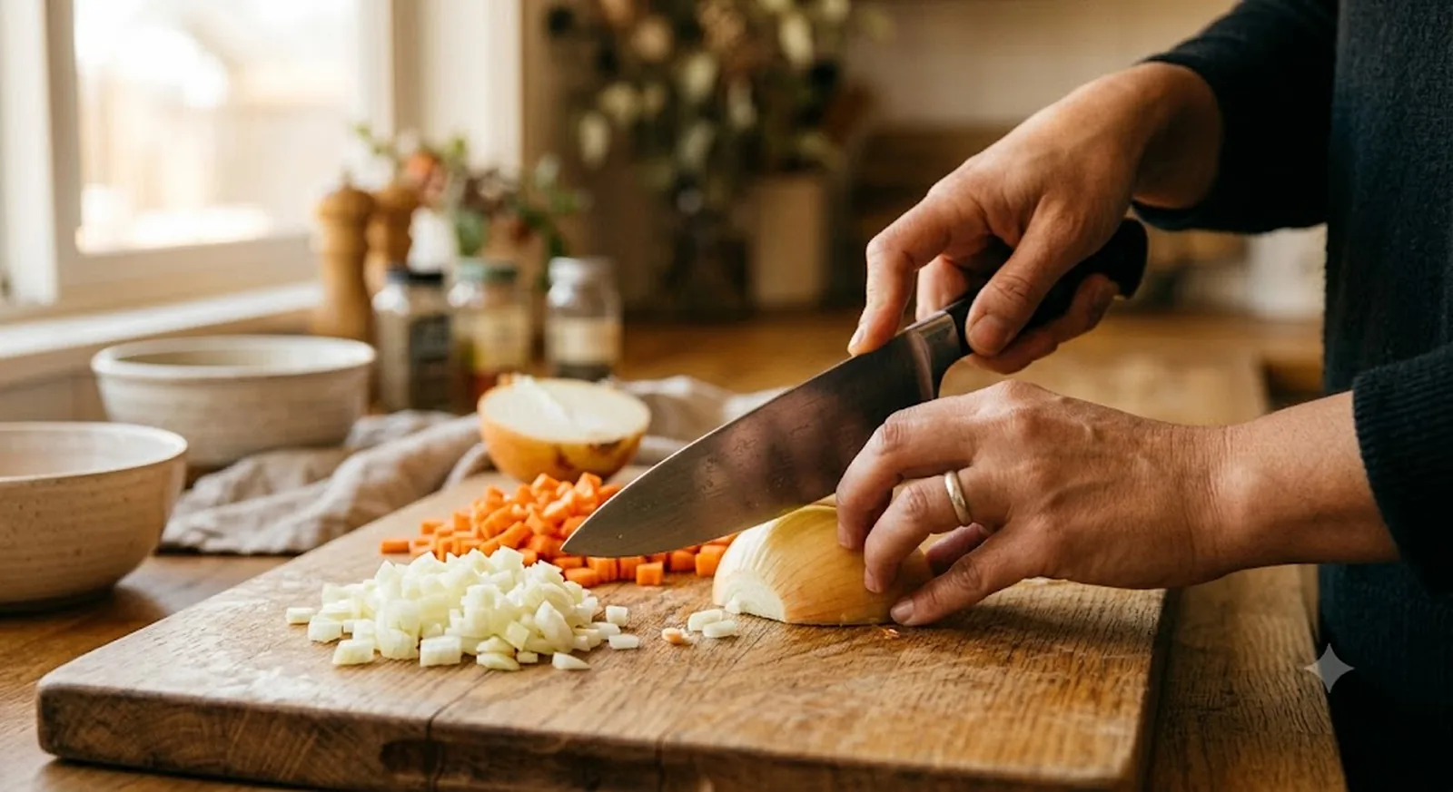knife skills 101 home cook practicing the basic dice cut