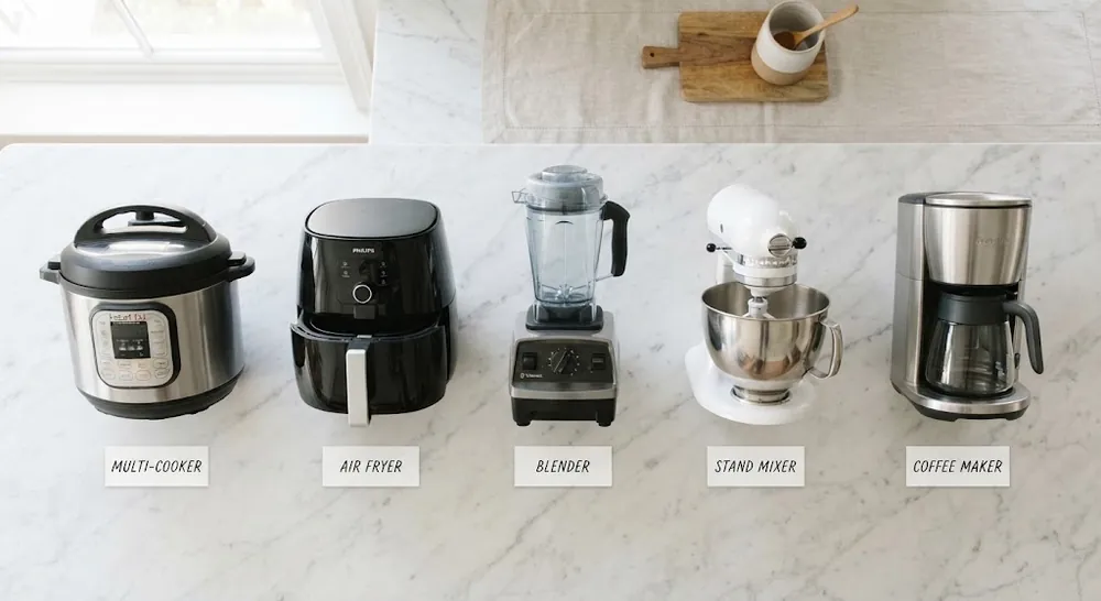 the five must-have small kitchen appliances labeled